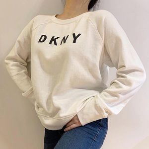 DKNY logo white sweatshirt